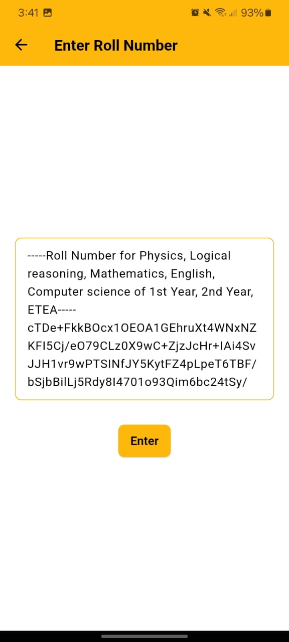 Enter Roll Number Button